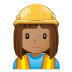 👷🏽‍♀️ woman construction worker: medium skin tone display on Samsung